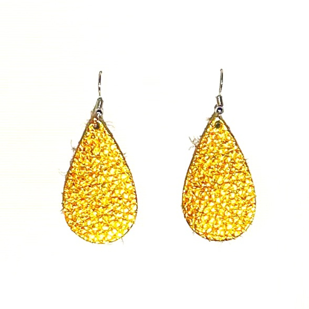 Real Genuine Leather Earrings - Pumpkin Patch